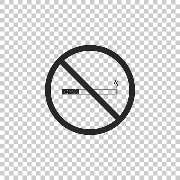 No fumar signo aislado sobre fondo transparente. Símbolo de cigarrillo. Diseño plano. Ilustración vectorial — Archivo Imágenes Vectoriales