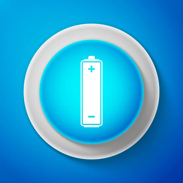 Akku-Symbol isoliert auf blauem Hintergrund. Kreis blauer Knopf. Vektorillustration — Stockvektor