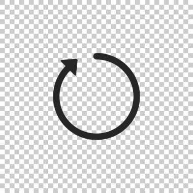 Saydam arka plan üzerinde izole simgesi yenileyin. Düz tasarım. Vektör çizim