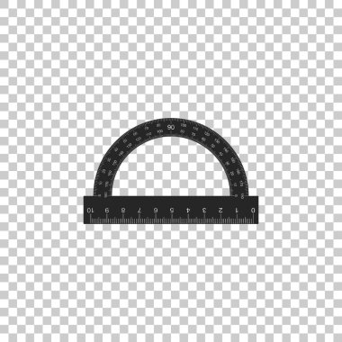 Derece simgesi üzerinde şeffaf arka plan izole ölçmek için iletki kılavuz. Tilt açı ölçer. Kesici takımlar için ölçme. Geometrik sembol. Düz tasarım. Vektör çizim