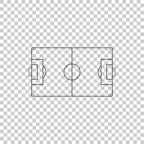 Terrain de football ou icône de terrain de football isolé sur fond transparent. Design plat. Illustration vectorielle — Image vectorielle