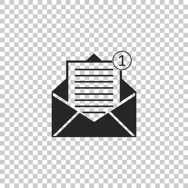 Conceito de mensagem recebida. Ícone de envelope isolado em fundo transparente. Novo, mensagem de entrada de e-mail, SMS. Serviço de entrega de correio. Design plano. Ilustração vetorial — Vetor de Stock