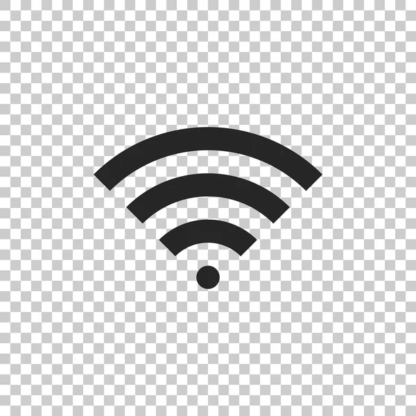 Значок бездротової мережі Інтернету Wi-Fi ізольовано на прозорому фоні. Плоский дизайн. Векторна ілюстрація — стоковий вектор