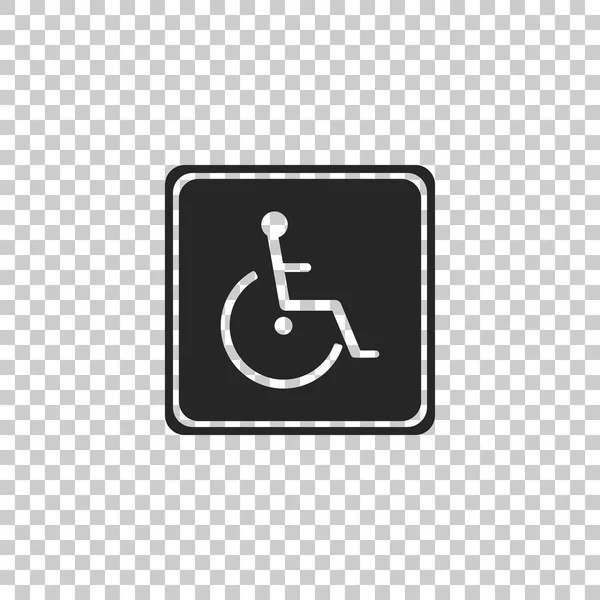 Icono de handicap deshabilitado aislado sobre fondo transparente. Señal para minusválidos en silla de ruedas. Diseño plano. Ilustración vectorial — Vector de stock