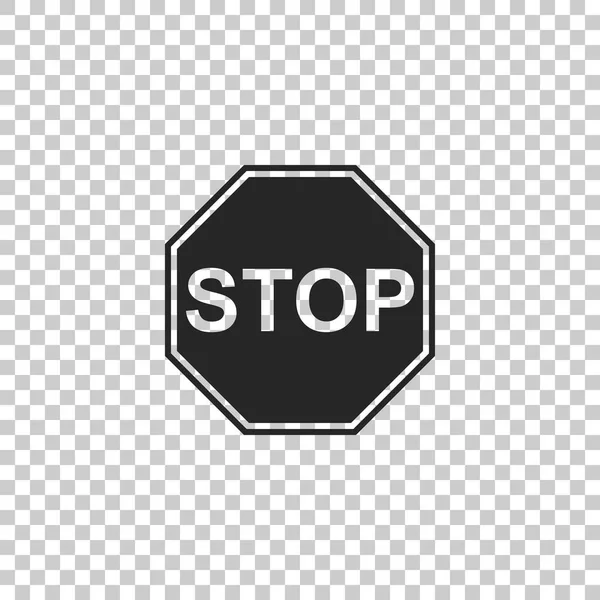 Stoppskylt ikonen isolerad på transparent bakgrund. Reglerande varning stop trafikmärke. Platt design. Vektorillustration — Stock vektor