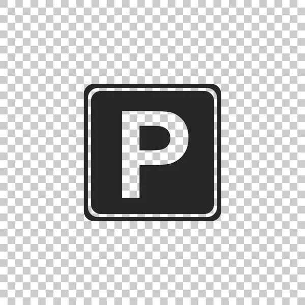 Icona segno parcheggio isolato su sfondo trasparente. Segnale stradale. Design piatto. Illustrazione vettoriale — Vettoriale Stock