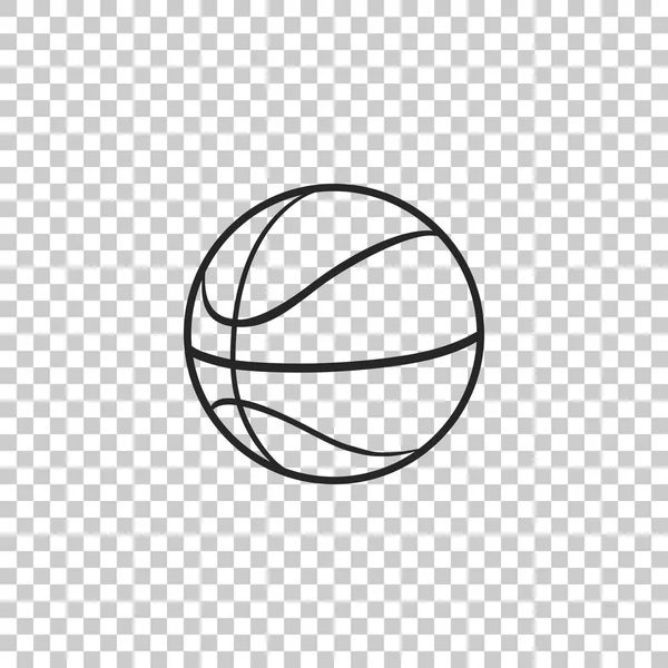 Icono de pelota de baloncesto aislado sobre fondo transparente. Símbolo deportivo. Diseño plano. Ilustración vectorial — Vector de stock