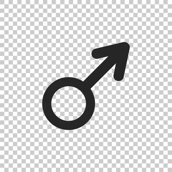 Männliches Geschlechtssymbol auf transparentem Hintergrund isoliert. flache Bauweise. Vektorillustration — Stockvektor