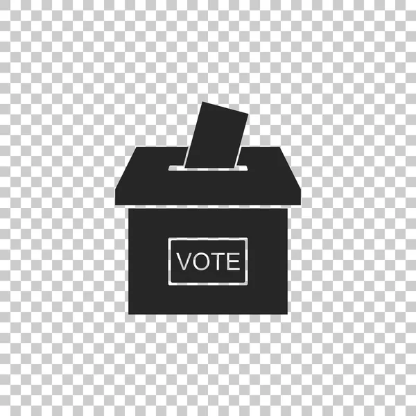 Caja de votación o urna con icono de sobre aislado sobre fondo transparente. Diseño plano. Ilustración vectorial — Vector de stock
