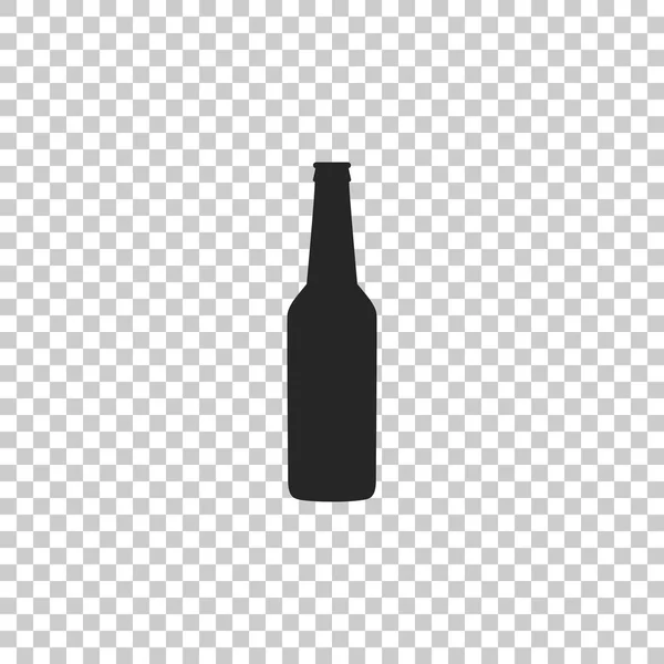 Ícone de garrafa de cerveja isolado em fundo transparente. Design plano. Ilustração vetorial —  Vetores de Stock
