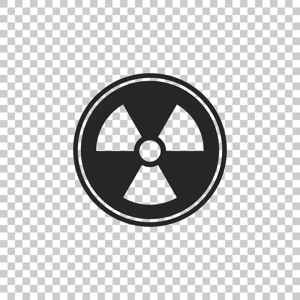 Icône radioactive isolée sur fond transparent. Symbole toxique radioactif. Radiation Signal de danger. Design plat. Illustration vectorielle — Image vectorielle