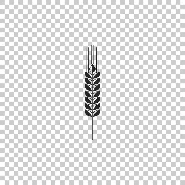 Icono de cereales con arroz, trigo, maíz, avena, centeno, letrero de cebada aislado sobre fondo transparente. Orejas de pan de trigo símbolos. Agricultura símbolo de trigo. Diseño plano. Ilustración vectorial — Vector de stock