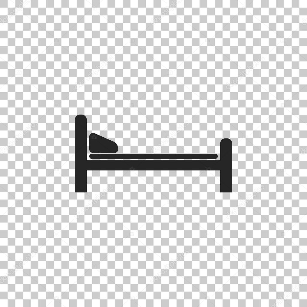 Hospital Bed icon isolated on transparent background. Flat design. Vector Illustration