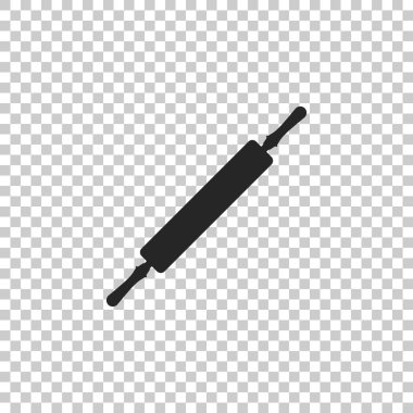 Oklava simgesi üzerinde şeffaf arka plan izole. Düz tasarım. Vektör çizim