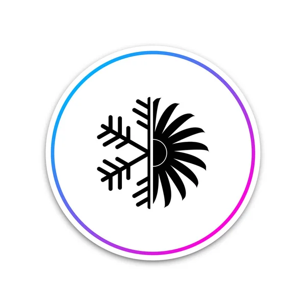 Κλιματιστικό εικονίδιο που απομονώνονται σε λευκό φόντο. Κύκλος λευκό κουμπί. Εικονογράφηση διάνυσμα — Διανυσματικό Αρχείο