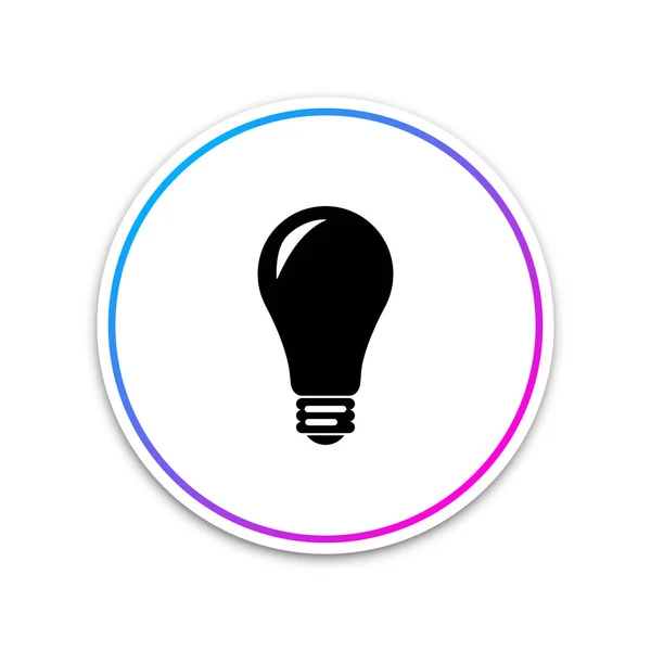 Glühbirnen-Symbol isoliert auf weißem Hintergrund. Energie und Ideensymbol. Lampe elektrisch. Kreis weißer Knopf. Vektorillustration — Stockvektor