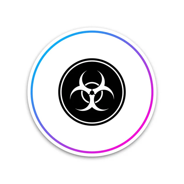 Biohazard symbol icon isolated on white background. Circle white button. Vector Illustration — Stock Vector