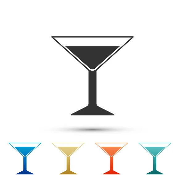 Martini-Glassymbol isoliert auf weißem Hintergrund. Cocktail-Symbol. Weinglas-Ikone. Elemente in Farbsymbole setzen. Vektorillustration — Stockvektor