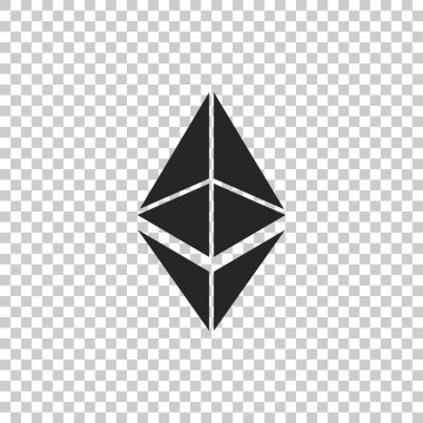 Cryptocurrency sikke üzerinde şeffaf arka plan izole Ethereum Eth simgesi. Fiziksel bit sikke. Dijital para. Altcoin sembolü. Blockchain dayalı güvenli Kripto para birimi. Düz tasarım. Vektör çizim