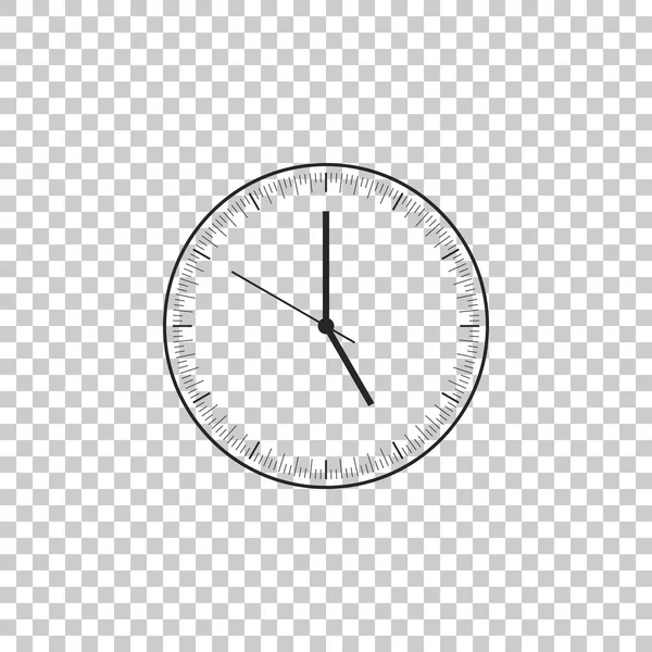 Clock icon isolated on transparent background. Time icon. Flat design. Vector Illustration — Stock Vector