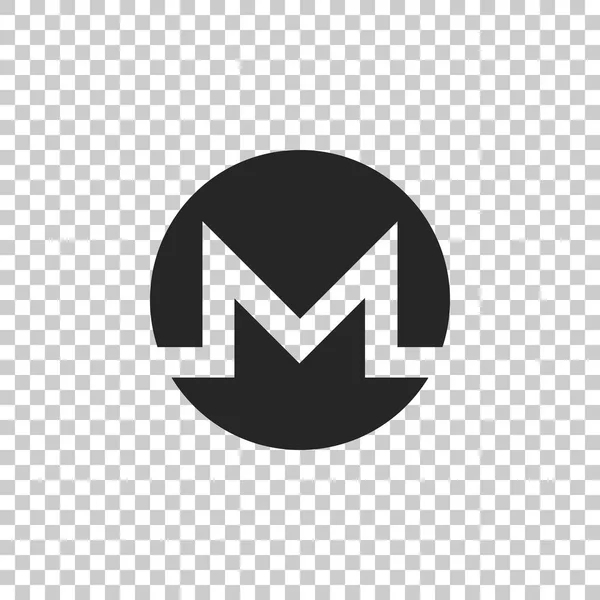 Criptomoeda moeda Monero XMR ícone isolado em fundo transparente. Moeda física. Moeda digital. Símbolo Altcoin. Blockchain baseado em moeda criptomoeda segura. Design plano. Ilustração vetorial — Vetor de Stock