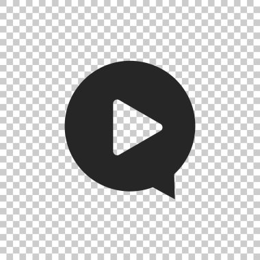 Daire simgesi üzerinde şeffaf arka plan izole oynamak. Düz tasarım. Vektör çizim