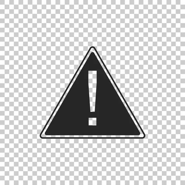 Exclamation mark in triangle icon isolated on transparent background. Hazard warning sign, careful, attention, danger warning important information sign. Flat design. Vector Illustration