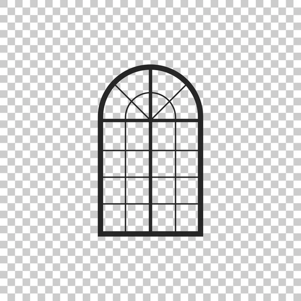 Saydam arka plan üzerinde izole kemerli pencere simgesi. Düz tasarım. Vektör çizim