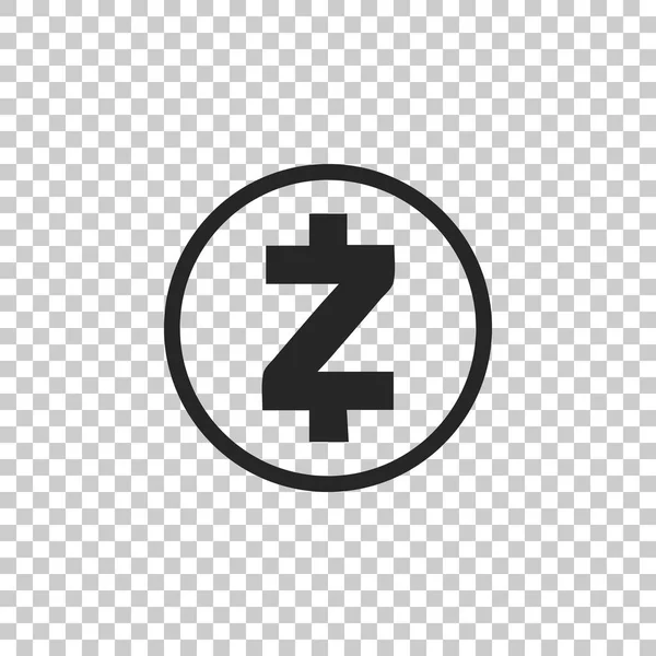 Kryptowährung Münze Zcash Zec Symbol Isoliert Auf Transparentem Hintergrund Physische — Stockvektor