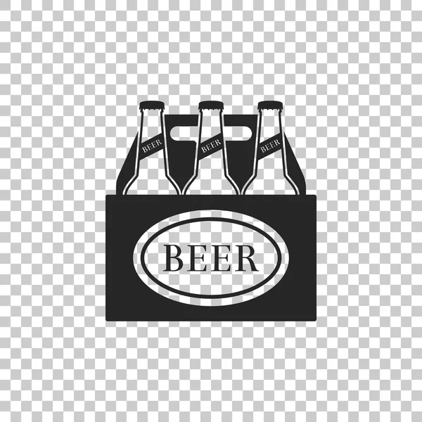Bira şişeleri simgesi üzerinde şeffaf arka plan izole sürüsü. Büyük sandık bira kutusu işareti. Düz tasarım. Vektör çizim