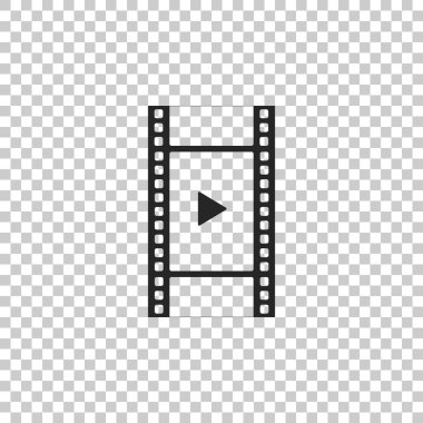 Oyun Video simgesi üzerinde şeffaf arka plan izole. Film şeridi oyun işareti ile. Düz tasarım. Vektör çizim