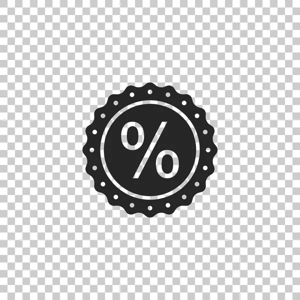 Porcentaje de símbolo icono de descuento aislado sobre fondo transparente. Porcentaje de venta - etiqueta de precio, etiqueta. Diseño plano. Ilustración vectorial — Vector de stock