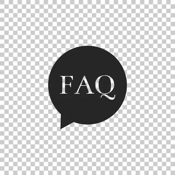 Burbuja de voz con texto FAQ icono de información aislado sobre fondo transparente. Botón Círculo con texto FAQ. Diseño plano. Ilustración vectorial — Archivo Imágenes Vectoriales