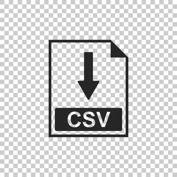 Csv ファイルのドキュメント アイコン。透明な背景に分離された Csv ボタン アイコンをダウンロードしてください。フラットなデザイン。ベクトル図 — ストックベクタ