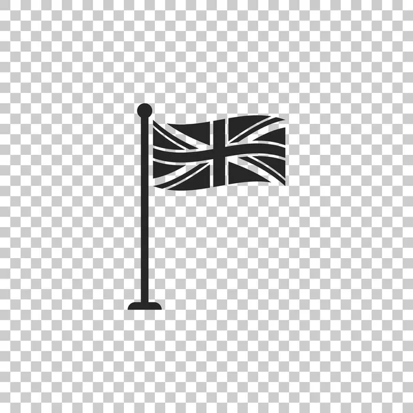 Σημαία της Μεγάλης Βρετανίας στο εικονίδιο κοντάρι σημαίας που απομονώνονται σε διαφανές φόντο. Σημάδι σημαία Ηνωμένου Βασιλείου. Επίσημη σημαία Ηνωμένου Βασιλείου σημάδι. Βρετανικό σύμβολο. Επίπεδη σχεδίαση. Εικονογράφηση διάνυσμα — Διανυσματικό Αρχείο