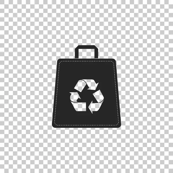 Bolsa de compras de papel con icono de símbolo de reciclaje aislado sobre fondo transparente. Diseño plano. Ilustración vectorial — Archivo Imágenes Vectoriales