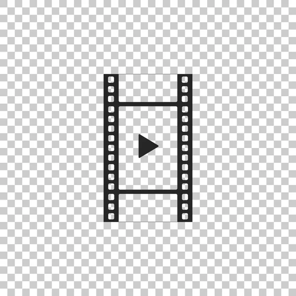 Play-Video-Symbol isoliert auf transparentem Hintergrund. Filmstreifen mit Spielzeichen. flache Bauweise. Vektorillustration — Stockvektor