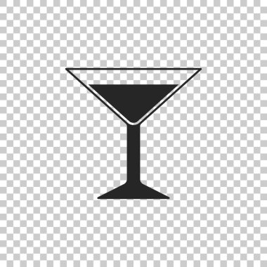 Saydam arka plan üzerinde izole Martini cam kutsal kişilerin resmi. Kokteyl simgesi. Şarap cam kutsal kişilerin resmi. Düz tasarım. Vektör çizim