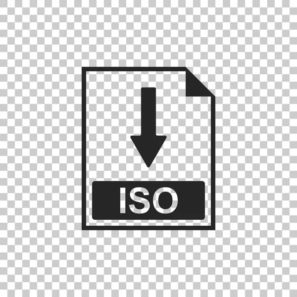ISO file document icon. Download ISO button icon isolated on transparent background. Flat design. Vector Illustration — Stock Vector