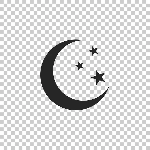 Hold és a csillagok ikon elszigetelt átlátszó háttér. Lapos kivitel. Vektoros illusztráció — Stock Vector
