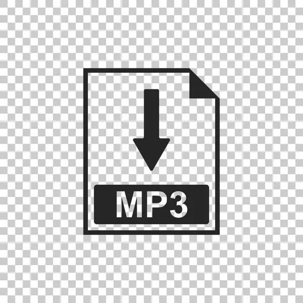 Піктограма файла документа MP3. Звантажити піктограму кнопок MP3 ізольовано на прозорому фоні. Плоский дизайн. Векторна ілюстрація — стоковий вектор