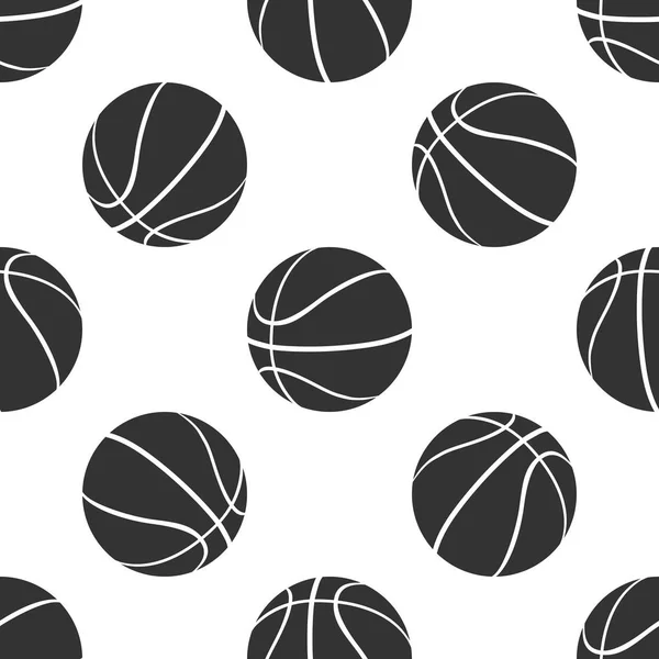 Icono de pelota de baloncesto aislado patrón sin costura sobre fondo blanco. Símbolo deportivo. Diseño plano. Ilustración vectorial — Vector de stock