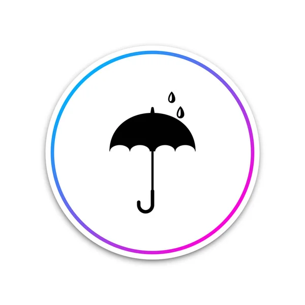 Umbrella icon isolated on white background. Circle white button. Vector Illustration — Stock Vector