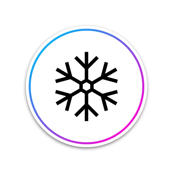 Sneeuwvlok pictogram geïsoleerd op een witte achtergrond. Cirkel witte knop. Vectorillustratie — Stockvector