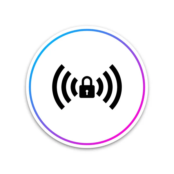 無料の Wi-fi 記号は、白い背景で隔離。Wi-fi 記号です。ワイヤレス ネットワーク アイコン。Wi-fi ゾーン。白い丸ボタン。ベクトル図 — ストックベクタ