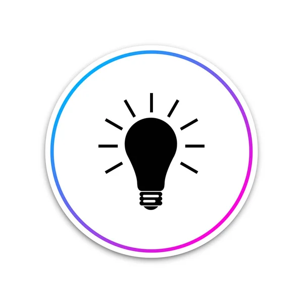 Glühbirnen-Symbol isoliert auf weißem Hintergrund. Kreis weißer Knopf. Vektorillustration — Stockvektor