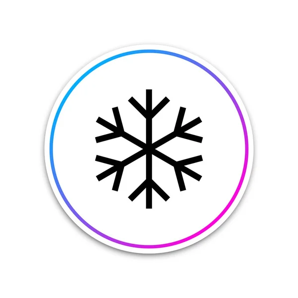 Sneeuwvlok pictogram geïsoleerd op een witte achtergrond. Cirkel witte knop. Vectorillustratie — Stockvector