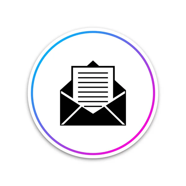 Icono de correo y correo electrónico aislado sobre fondo blanco. Envolvente símbolo e-mail. Señal de correo electrónico. Círculo botón blanco. Ilustración vectorial — Vector de stock