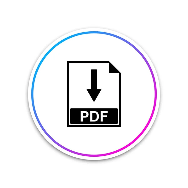 PDF bestand documentpictogram geïsoleerd op een witte achtergrond. Download Pdf knop teken. Cirkel witte knop. Vectorillustratie — Stockvector