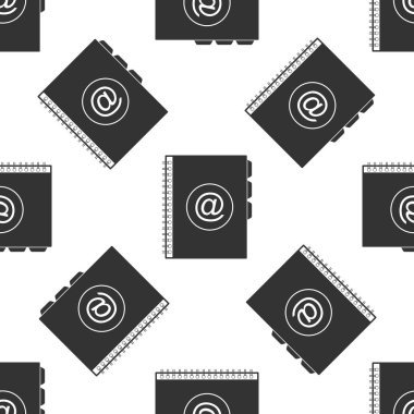 Adres defteri simgesini izole Dikişsiz desen beyaz arka plan üzerinde. Defter, adres, ilgili kişi, dizin, telefon, telefon kitap simgesi. Düz tasarım. Vektör çizim